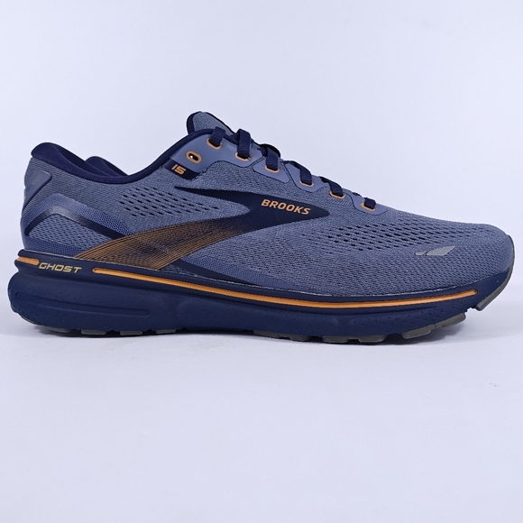 Brooks Ghost 15 Mens 10 Wide 2E Neutral Cushion Road Running Shoes Blue Orange - Picture 8 of 16